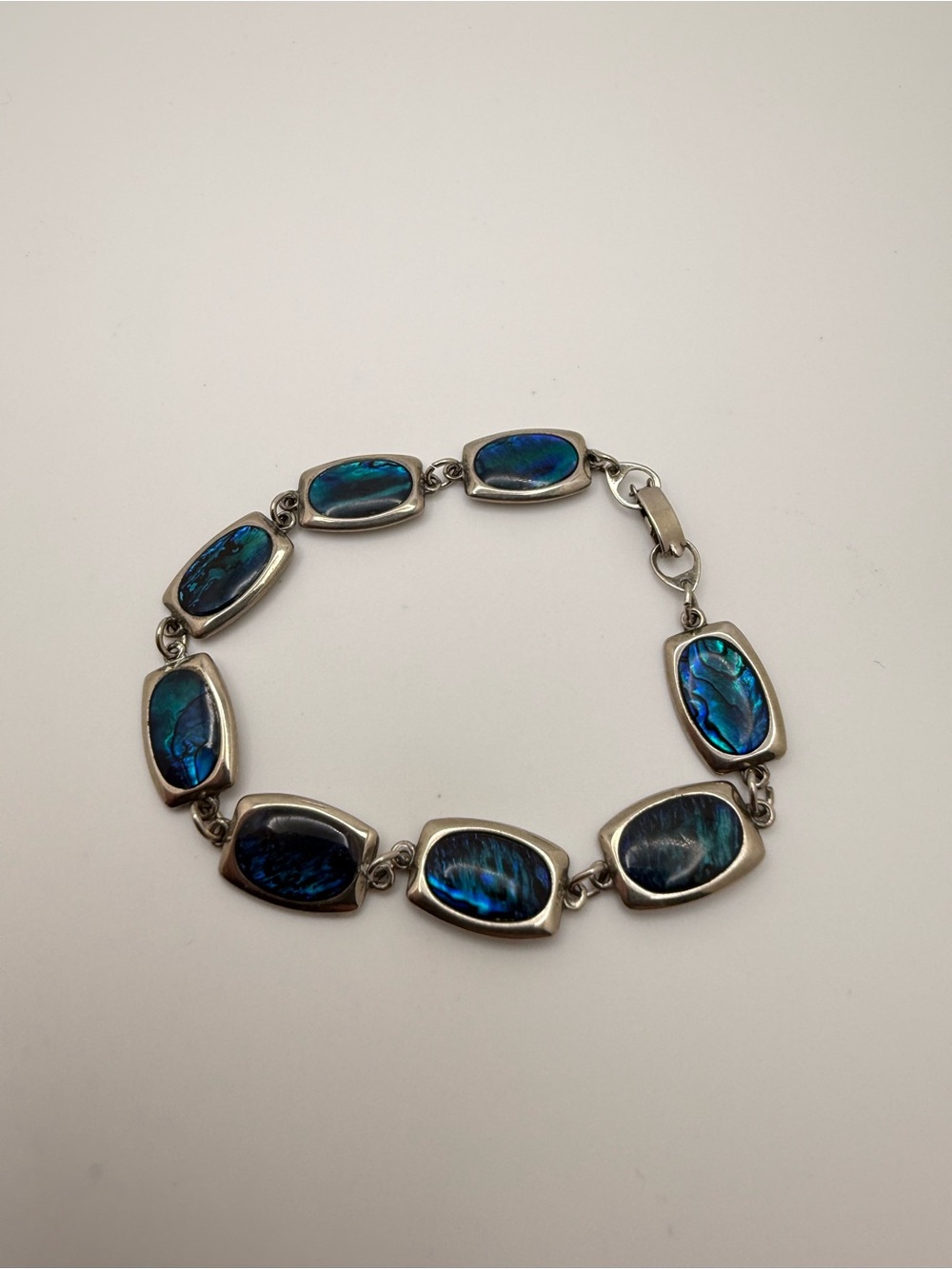Silver Blue Abalone Bracelet